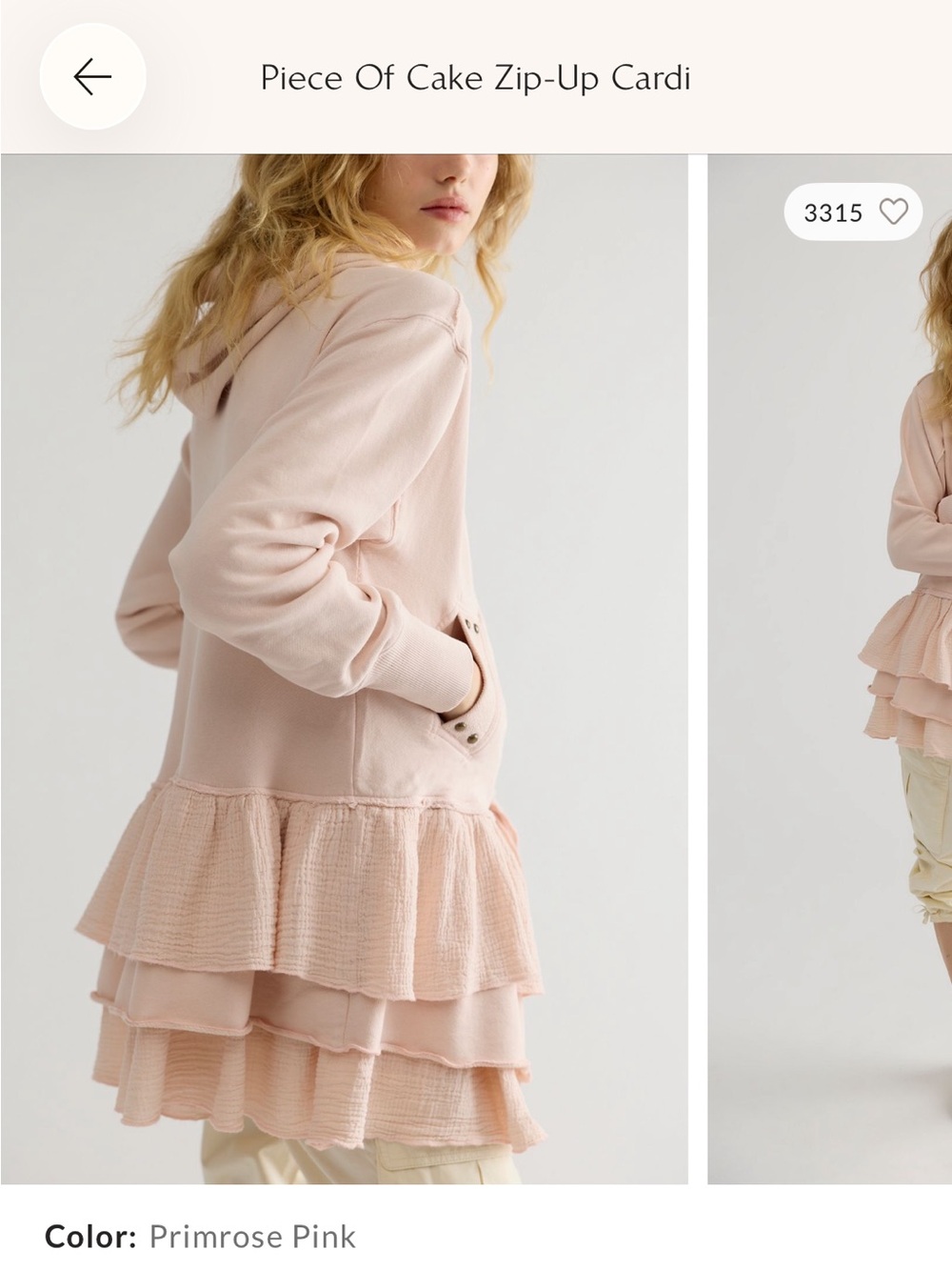 Free People Women’s Piece Of Cake Zip-Up Cardi $100.00 Size Small Never Worn - Picture 10 of 15